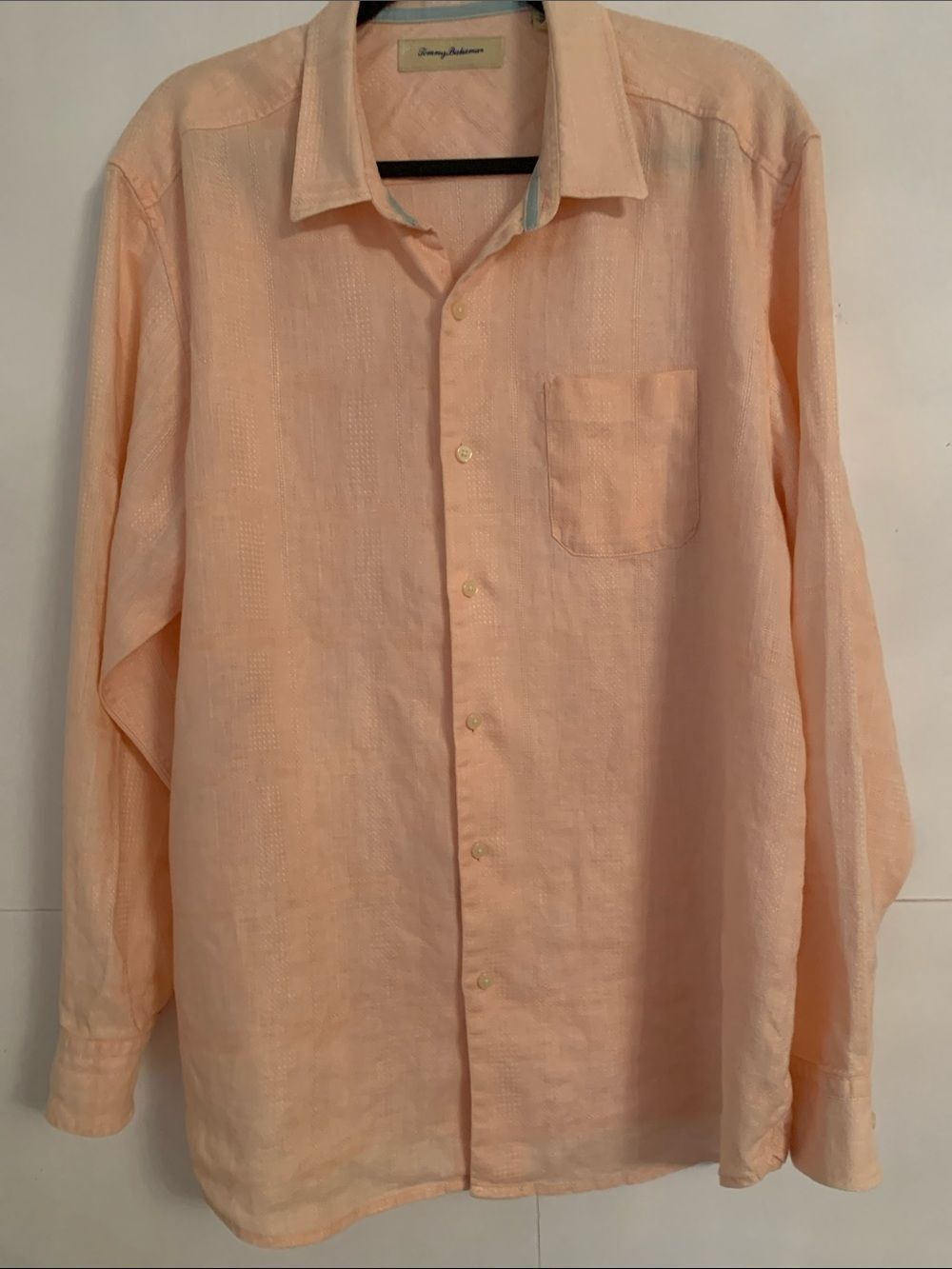 Tommy Bahama Peach 100% Linen Button-Down Shirt Size XLT